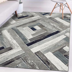 Modern Farmhouse 9895 Wood Geometric Area Rug