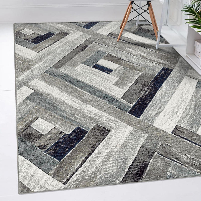 Modern Farmhouse 9895 Wood Geometric Area Rug