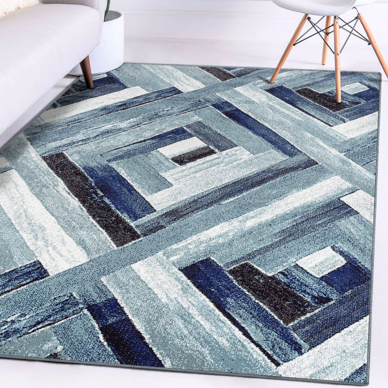 Modern Farmhouse 9895 Wood Geometric Area Rug