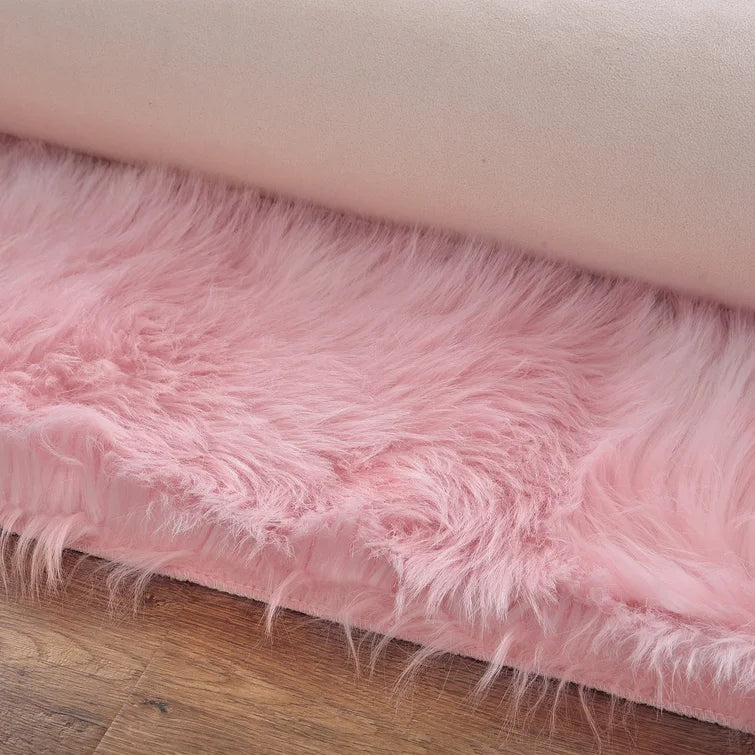 Baby Pink Small Fur Throw 2x3 ft