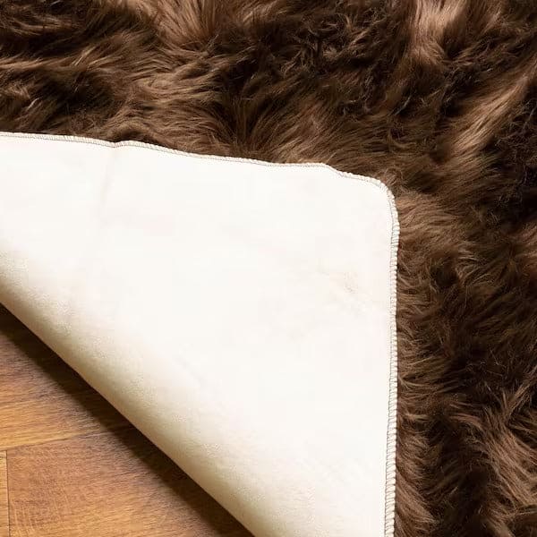 Brown Small Fur Throw 2x3 ft