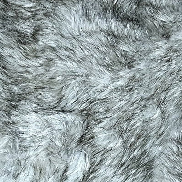 Grey & White Small Fur Throw 2x3 ft