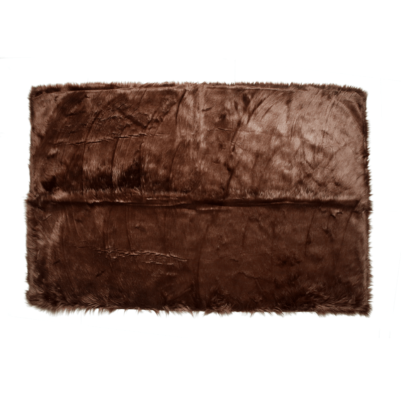 Brown Fur Area Rug 4x6 ft