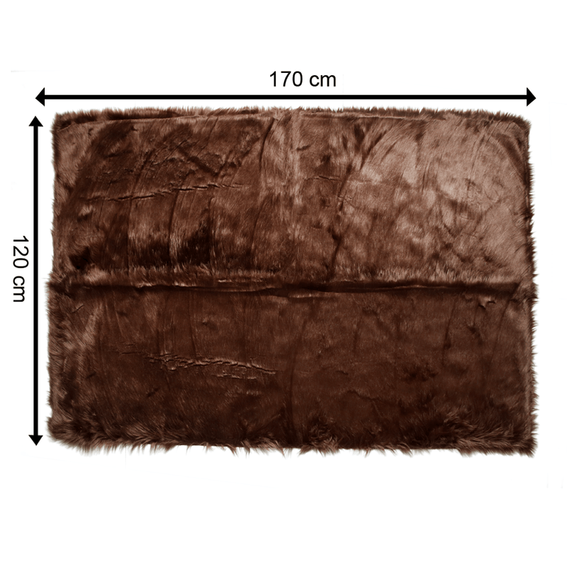 Brown Fur Area Rug 4x6 ft