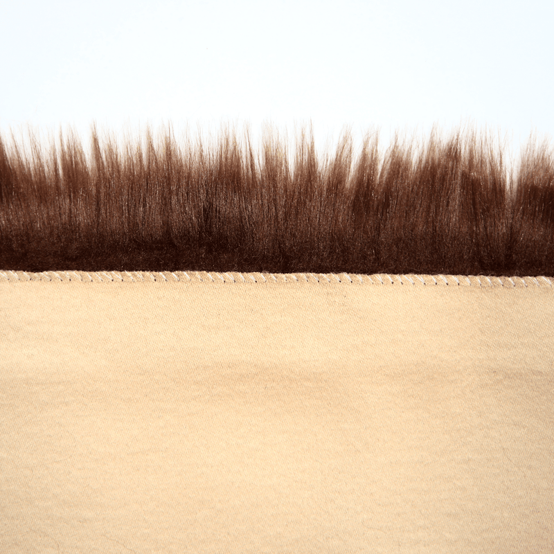 Brown Fur Area Rug 4x6 ft