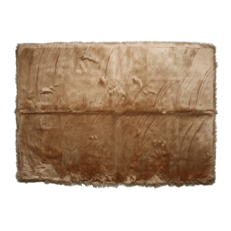 Beige Gold Fur Area Rug 4x6 ft