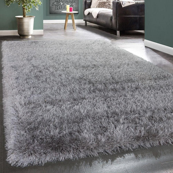 SIlver Grey Shaggy Rug